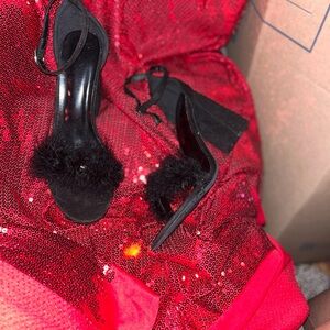 Elegant Black Heeled Sandals